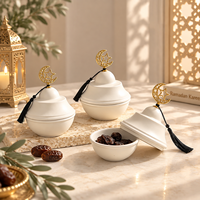 Islamitische tafeldecoratie groen wit decoratieve snack opbergdoos dadels noten snoep cadeau Eid Ramadan snoepvaas