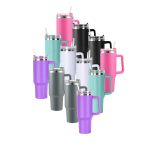 USA Warehouse Hot Sales 40oz Stainless Steel Vacuum <b>Insulated</b> Tumbler Leopard Print Car <b>Cup</b> with Handle Lid Leak-Proof BPA Free - Product Image 4