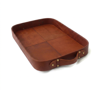 Estuche de Cuero Genuino Personalizado para Relojes, Caja Organizadora de Escritorio, Estuche de Exhibición de Cuero Hecho a Mano GLTY-0026 - Product Image 1