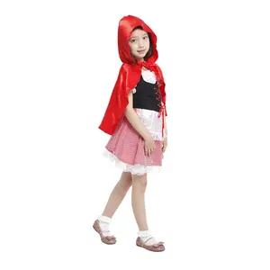 Kostum Cosplay Halloween Anak Perempuan, Kostum Penyihir Anak Perempuan Tudung Merah