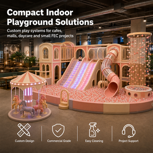 Aire de jeux pour enfants de centre commercial, style château <span class=keywords><strong>royal</strong></span>, manège, mini-vitrine CE, passerelle, projet café familial - Product Image 1