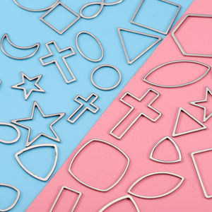 30 pièces creux en acier inoxydable cadre géométrique Charms pendentifs pour bricolage boucle d'oreille <span class=keywords><strong>collier</strong></span> fabrication de bijoux accessoires - Product Image 2
