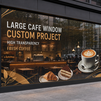 Film adhésif pour écran LED transparent pour la publicité sur les vitres des cafés