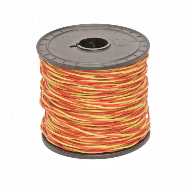 2x0.711mm Red and Yellow ANSI Color TC Twisted Glassfiber Insulated K Type Thermocouple Extension Wire/cable KX