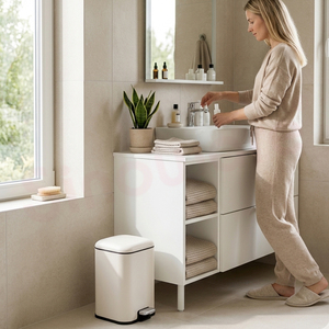 <span class=keywords><strong>Cubo</strong></span> de <span class=keywords><strong>Basura</strong></span> Rectangular de Acero Inoxidable de <span class=keywords><strong>5</strong></span> <span class=keywords><strong>Litros</strong></span> para Baño, con Tapa de Cierre Suave y Accionamiento con Pedal - Product Image 3
