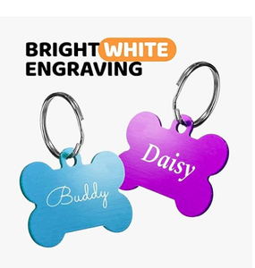 Etiquetas <span class=keywords><strong>de</strong></span> Identificación para Mascotas, Grabadas Personalizadas en Acero Inoxidable y Aluminio, con Nombre y Número <span class=keywords><strong>de</strong></span> Teléfono - Product Image 2