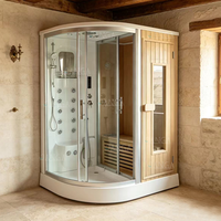 Ruang Sauna Uap, Sauna Dalam Ruangan, Sauna Kayu Hemlock, Kabin Sauna Panas Kering untuk 2 Orang, Ruang Sauna Uap Basah Tradisional