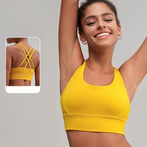 Colores sólidos Tallas grandes XL Tops sin costuras Transpirable Secado rápido Fitness Sin espalda Recorte Activewear Sujetadores de yoga para deportes de mujer - Product Image 6
