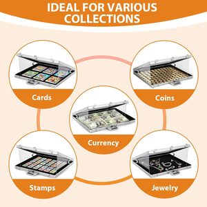 Étui de présentation pour cartes, étui de présentation portable en aluminium pour cartes à collectionner, boîte à cartes en acrylique transparente - Product Image 6