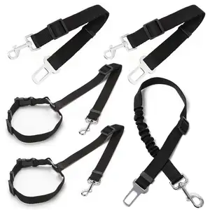 Pet Travel Reflective Adjustable Bungee Nylon Dog Safety Car Seat Belt Dog Car Seat Belt