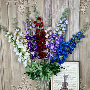 Flores Artificiales de Delphinium en Colores Mixtos, Arreglo Floral de Seda para Decoración de Bodas, Hogar y Escenarios - Product Image 1
