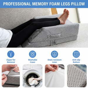 Almohada de Soporte para Piernas de Espuma Viscoelástica de Gel 30D Premium con Asa y Velcro, Almohada de Elevación de Piernas para Recuperación Postoperatoria ODM - Product Image 4