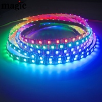 Bande LED Pixel 60 LED/m en Cuivre, RVB, 12V, IP65 Étanche, Adressable Individuellement, avec Double Contrôle de Données pour Aménagement Paysager
