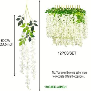 Offerta Speciale: Ghirlande di Fiori Artificiali di Glicine, Piante Rampicanti per Decorazioni Murali e Matrimoni - Product Image 3