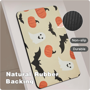 Tappetino da <span class=keywords><strong>Bagno</strong></span> di Halloween Sottile, Antiscivolo, ad Asciugatura Rapida, a Forma di Zucca, Adatto per Sotto la Porta, Decorazione di Halloween - Product Image 4