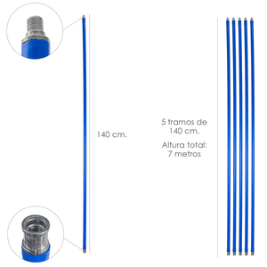 Asta per la pulizia del camino, 5 sezioni da 140 cm (7 metri x 0/20 mm). - Product Image 1