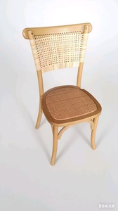 Sillas de comedor de ratán tejidas de madera <span class=keywords><strong>Vintage</strong></span> de estilo francés asientos de tela fuerte apilables para restaurantes bodas fábrica al por mayor - Product Image 4