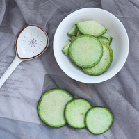 Snack Vegetal Saludable y Bajo en Grasas, Listo para Comer, Chips de Rábano Verde Deshidratados y Fritos al Vacío para el Hogar