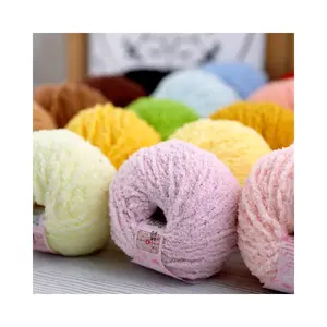 Premium Colour Coordinated 100% Polyester Space Dyed Semi-face Velvet Fancy Yarn