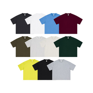 T-shirt Oversize da Uomo a Maniche Corte, Nuova Collezione Estiva, in Cotone 100% da 400g, Stile Vintage, Vestibilità Ampia, Tinta Unita - Product Image 1