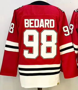 Jersey Hoki Es Chicago 2025 Pria Baru Nomor 98 Connor Bedard Nomor 88 Patrick Kane Kualitas Terbaik Jahitan Rapi Cepat Kering Bernapas - Product Image 5