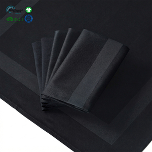 Serviettes en satin de coton noir classiques 20x20 pouces, douces, absorbantes et résistantes, pour la restauration de luxe, les salons professionnels et les mariages. - Product Image 1