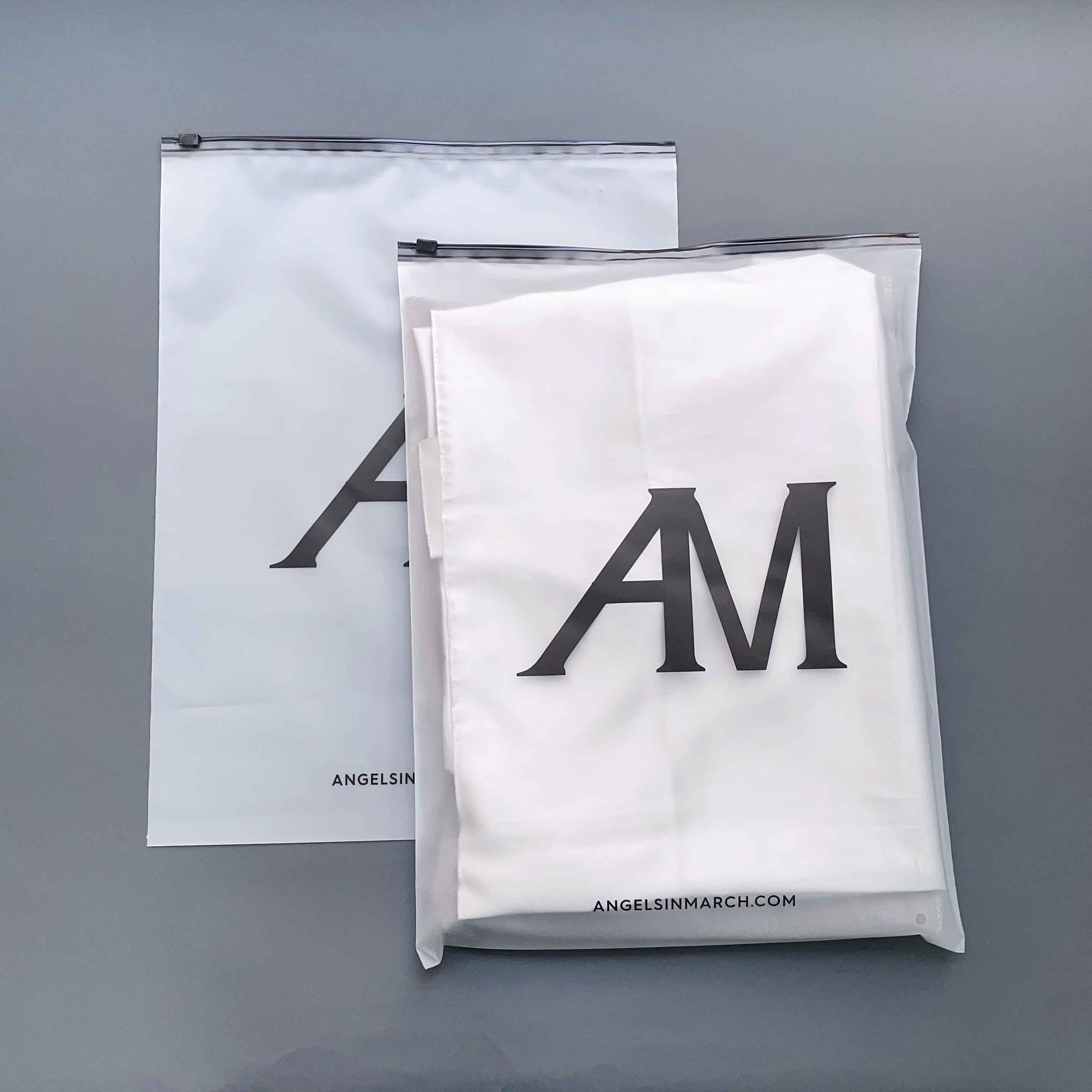 Frosted zipper bag with black zipper