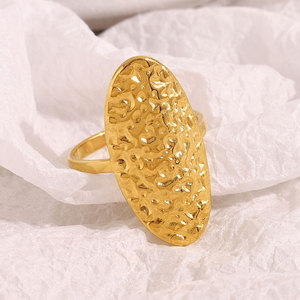 Anillos Resistentes al Deslustre e Impermeables de Buena Calidad, Anillos de Acero Inoxidable 316L Chapados en Oro PVD de 14k y 18k, Anillos Nugget para Mujer - Product Image 4