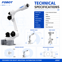 Brazo Robótico Industrial FOBOT de 6 Ejes y 60 kg, Alcance de 2680 mm para Carga, Descarga y Manipulación, Ventaja de Cadena de Suministro de Fábrica