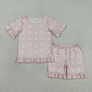 Ensembles de vêtements pour bébés filles RTS, hauts bleus et shorts à carreaux rouges - Product Image 5