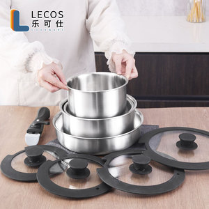 LECOS all'ingrosso OEM ultime tre volte pesante casseruola che serve cibo pentola Pfoa Free pentole pentole in acciaio inox pentole per Set da cucina - Product Image 6