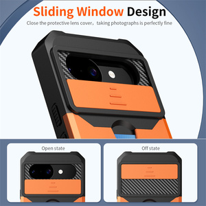 สำหรับ Google Pixel 10A 10 <span class=keywords><strong>9</strong></span> Pro XL 10 <span class=keywords><strong>9</strong></span> Pro 9A 8A ฝาแม่เหล็กหน้าต่างสไลด์รูปแบบซีดีการ์ดกระเป๋าห่วงหมุนเคสโทรศัพท์ - Product Image 3