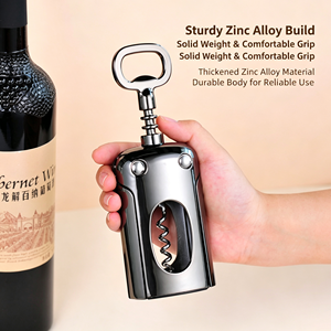 Tire-bouchon à levier en alliage de zinc, ouvre-bouteille multifonction pour vin rouge et bière, outil d'ouverture de vin portable pour la cuisine domestique - Product Image 2