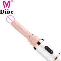 Beliebter Teleskop-Dildo-Vibrator mit Heizfunktion, Elektrisches Sexspielzeug für Weibliche Masturbation