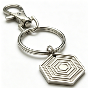 Stainless Steel Hexagon Carabiner Keychain Embossing Printing Luxury Hard-Wearing <b>Metal</b> <b>Key</b> <b>Chain</b> - Product Image 1