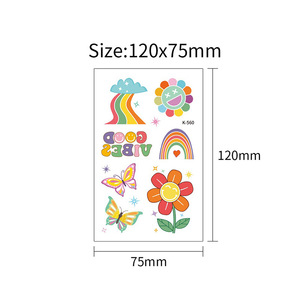 Nuevas pegatinas de <span class=keywords><strong>tatuaje</strong></span> temporal de girasol que brillan en la oscuridad ecológicas para niños papel seguro transfronterizo con <span class=keywords><strong>cara</strong></span> <span class=keywords><strong>sonriente</strong></span> - Product Image 2