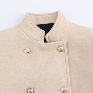 Giacca invernale da <span class=keywords><strong>donna</strong></span> in <span class=keywords><strong>Tweed</strong></span> doppiopetto 2024 alla moda Casual retrò lungo largo elegante cappotto da <span class=keywords><strong>donna</strong></span> - Product Image 4