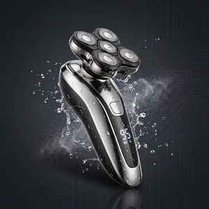 เครื่องโกนหนวดไฟฟ้าแบบหมุนได้ทั้งตัว รุ่นใหม่ ใบมีดคู่ IPX7 ชาร์จผ่าน USB ใช้ในบ้านได้ กำจัดขนได้อเนกประสงค์ - Product Image 1