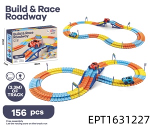 Circuit de course flexible EPT à assembler avec voitures lumineuses, configurations personnalisables, ensemble de jeu de course pour enfants pour s'amuser en intérieur - Product Image 2