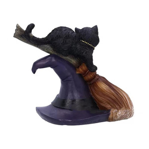 Adorno de Gato Negro Encantado - Artesanía de Resina para Halloween con Pose Mística, Decoración Hechizada para el Hogar y Fiestas - Product Image 5