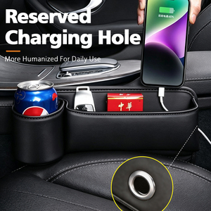 Organizador Premium para Espacio entre Asientos de Coche, Universal, de Cuero PVC, con Portavasos y Espacio de <span class=keywords><strong>Almacenamiento</strong></span> para Teléfono - Product Image 5
