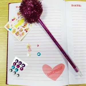 OEM y ODM Ventas de fábrica A5 cuaderno colorido para niños suministro escolar encuadernación cuaderno de felpa esponjoso y bolígrafo <span class=keywords><strong>con</strong></span> lentejuelas rocosas - Product Image 5
