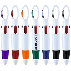 Bolígrafo Retráctil 4 en 1 con Mosquetón, 4 Colores, Artículos Promocionales Personalizados para Regalos Empresariales y Marketing - Product Image 2