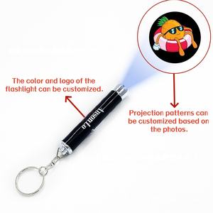 Mini projecteur LED personnalisé avec logo de dessin animé, <span class=keywords><strong>porte</strong></span>-clés en métal pour la promotion d'entreprise, cadeaux publicitaires - Product Image 3