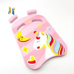 2024 Hot Sales OEM Logo For Classics Square Unicorn Pink Eva Foam Swimming Kickboard For Swimming Training Gear For Kids