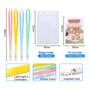 Porte-badge FOSKA en plastique rigide transparent et durable pour cartes d'accès, cartes de crédit, billets d'avion et reçus de croisière - Product Image 2