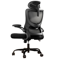 Chaise de bureau ergonomique pivotante ECO BEAUTY pour la maison et le bureau, dossier haut en maille, avec support lombaire 2D et appui-tête réglable