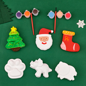 Kit de peinture sur plâtre DIY de Noël, boîte surprise, figurines 3D de Père Noël et bonhomme de neige à colorier, cadeau artisanal <span class=keywords><strong>pour</strong></span> enfants, vente <span class=keywords><strong>en</strong></span> gros - Product Image 3