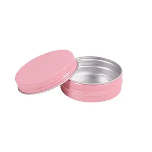 factory pink round aluminum tin 30 ml aluminum box can in pink 30g pink tin cans free sample
