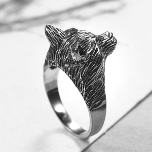 Anello Vintage in Acciaio Inox con Testa di Lupo Vichingo Personalizzabile per Uomo <span class=keywords><strong>e</strong></span> <span class=keywords><strong>Donna</strong></span> - Product Image 2